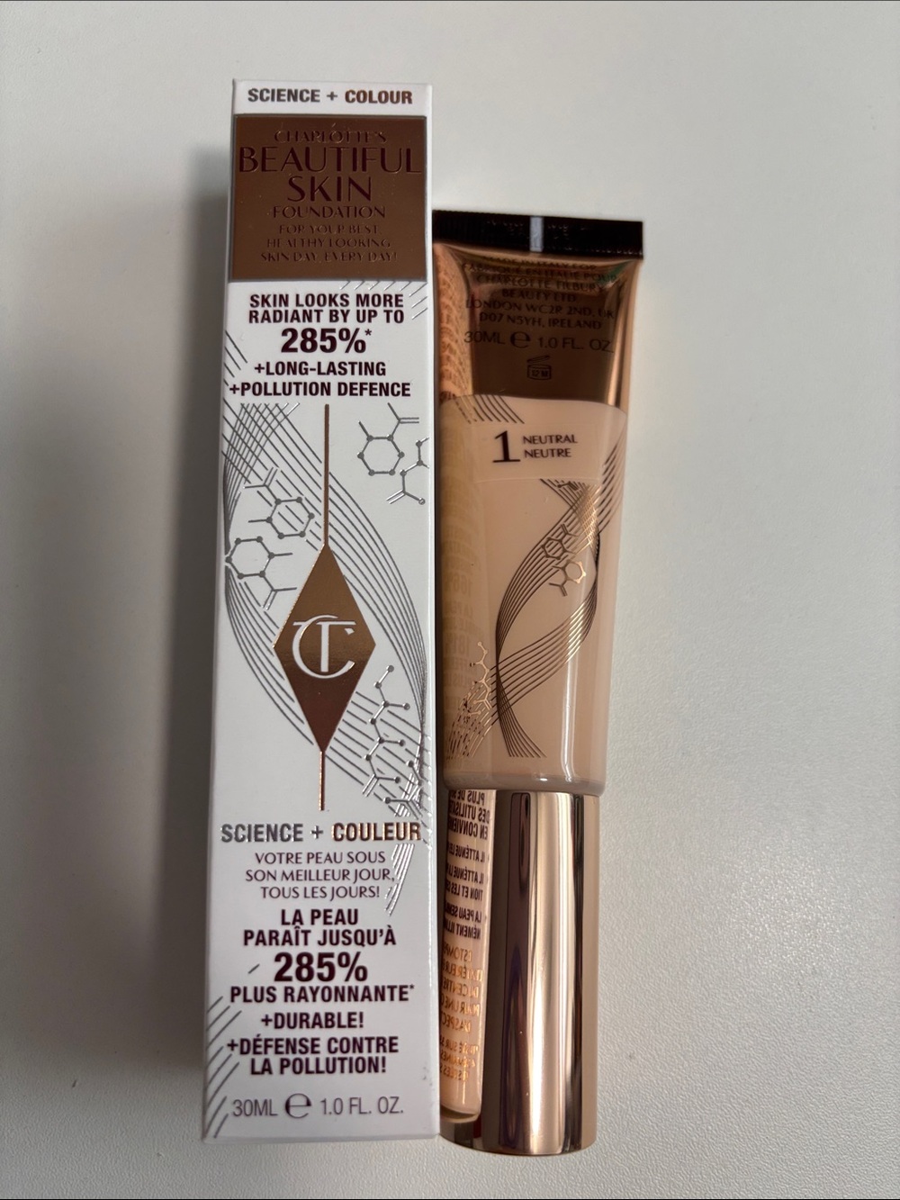 Charlotte Tilbury Beautiful Skin Foundation 1 Neutral